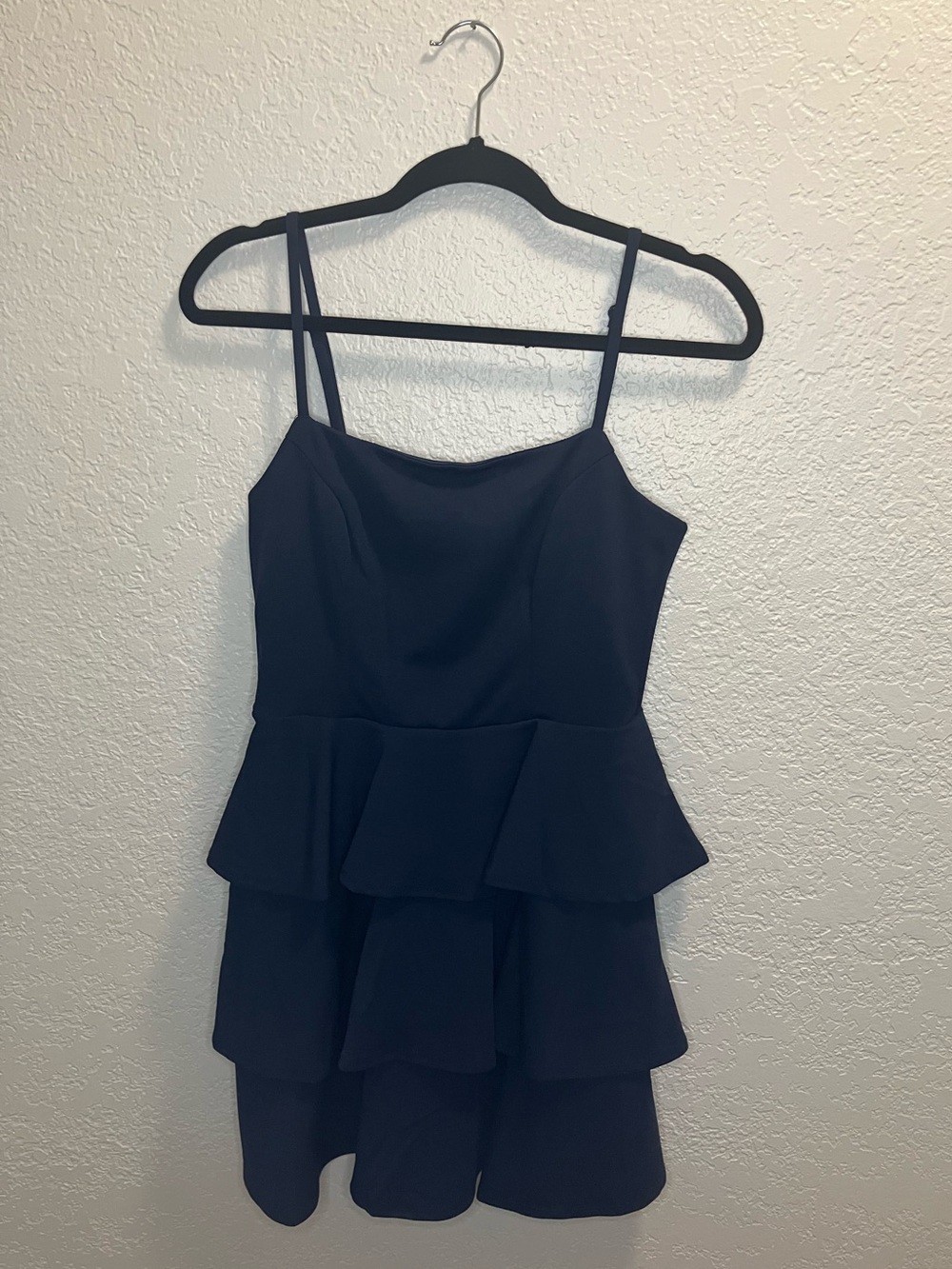 Short Navy Ruffle Dress